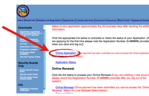 Security Guard Online Application - Nevada